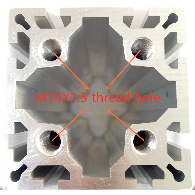 100100 Aluminum Profile Europe Standard Anodized Linear Rail Aluminum Profile100100 Extrusion with 4 M14X1.5mm thread holes