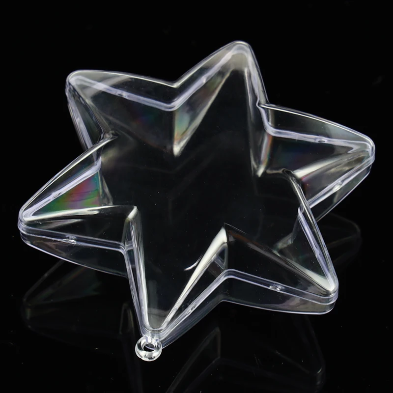 10cm Pentagram Hexagonal Star Clear Plastic 3D Bath Bomb Mold Christmas Xmas Bathing Bomb Mould DIY Decoritions Bath Accessories