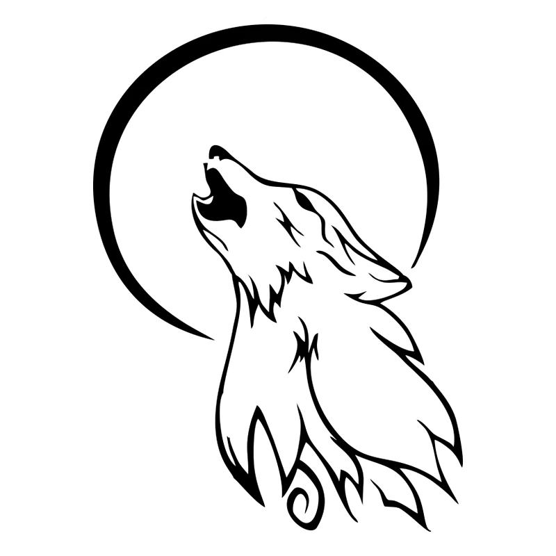30467# Various Sizes car sticker Howling wolf  car decal waterproof stickers on car truck bumper rear window vinyl die cut no bg