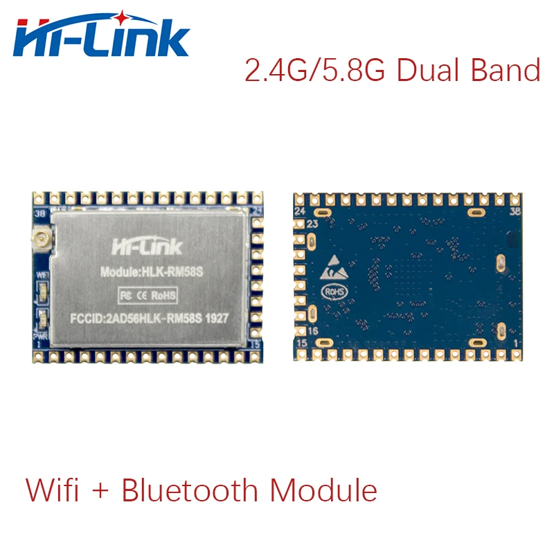 

Hi-Link Dual Band/frequency 2.4G/5.8G Wifi+Bluetooth module HLK-RM58S STA/AP mode 1T1R Serial port to Wifi