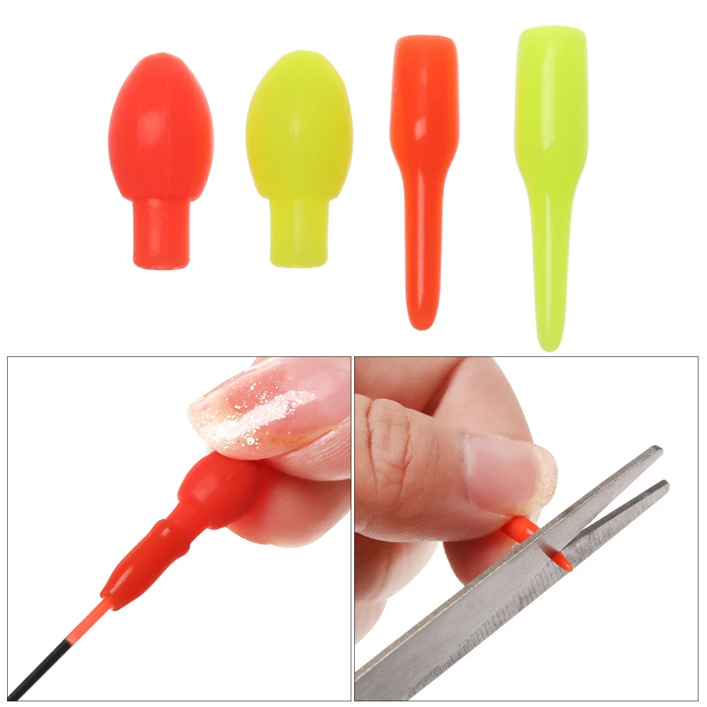50PCS Luminous Floats Drift Tail Conspicuous Rubber Beans Connectors Parts Camping Night Fishing Tackles Tools Accessories