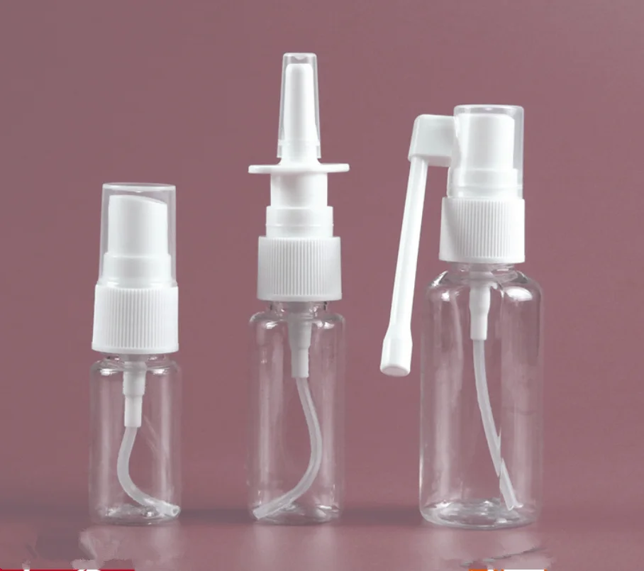 1pcs Empty Plastic Nasal Spray Bottles Pump Sprayer Mist Nose Spray Refillable Bottle Packaging 5ml 10ml 20ml 30ml