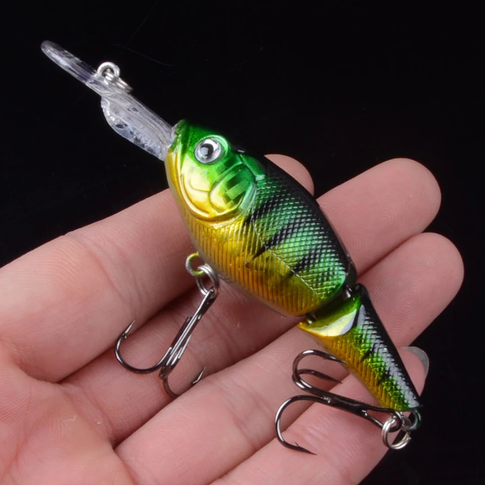 1pcs Floating Minnow Fishing Lure Hard Artificial Crank Baits 3D Eyes 9.5cm 10.5g Wobblers Crankbait treble hooks bass pesca