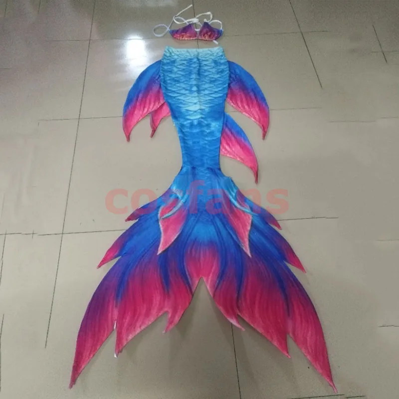 Adult Kids Customize Swimable Mermaid Tails with Monofin for Swimming Bathing Suit 3 Piece Bikinis women men Set Mermaid Cosplay