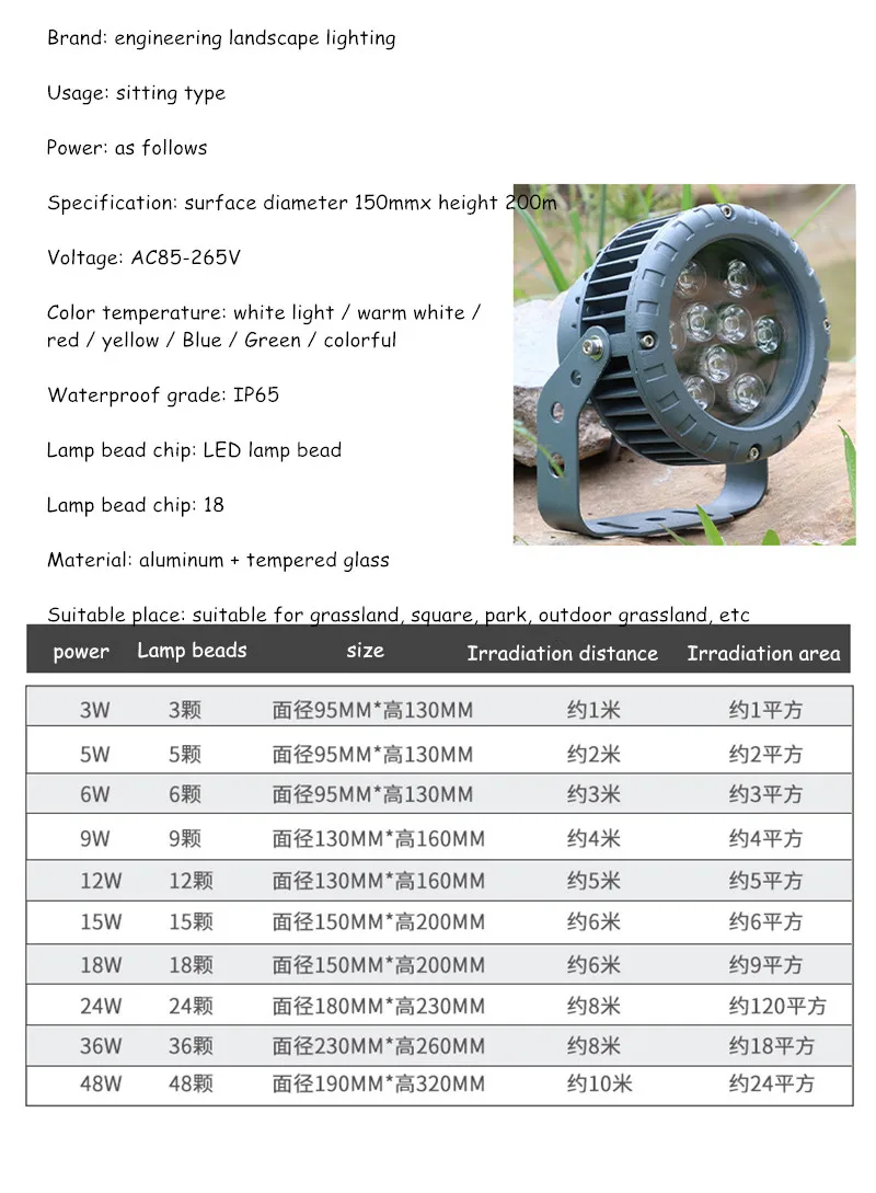 LEDウォールウォッシャー,屋外照明,景観照明,木の装飾,ガゼボ,芝生,庭,公園,3w,5w,6w,9w