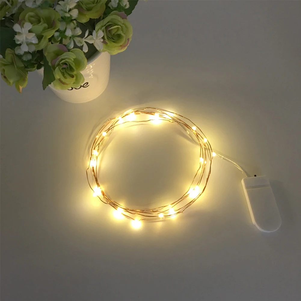 10/20 Led Garland Decorative Light Copper Wire CR2032 Battery 1/2M Christmas Wedding Party Decoration LED String Fairy Lights