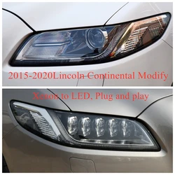 Car Headlight Modification Pair Headlamps Headlights Modified Xenon To LED For 2015 2016 2017 2018 2019 2020 Lincoln Continental