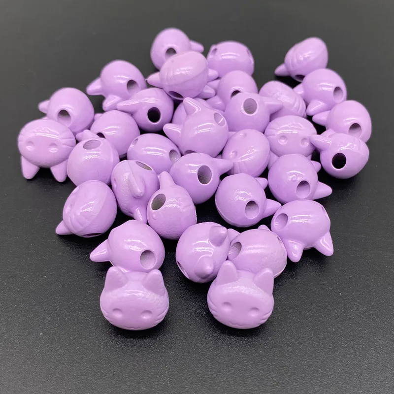 20pcs about 13mm Cute Cat Shape Acrylic Loose Spacer Beads Jewelry Making Bracelet Pendant Earring DIY Accessory