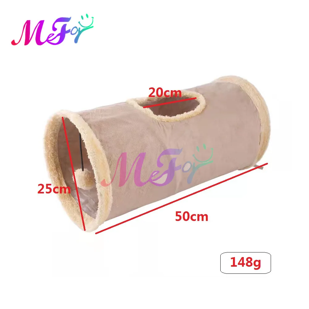 Cat Tunnel Toy Funny Pet 2 fori gioca tubi palle giocattoli pieghevoli per gattini per cuccioli furetti coniglio gioca tubi per Tunnel per cani