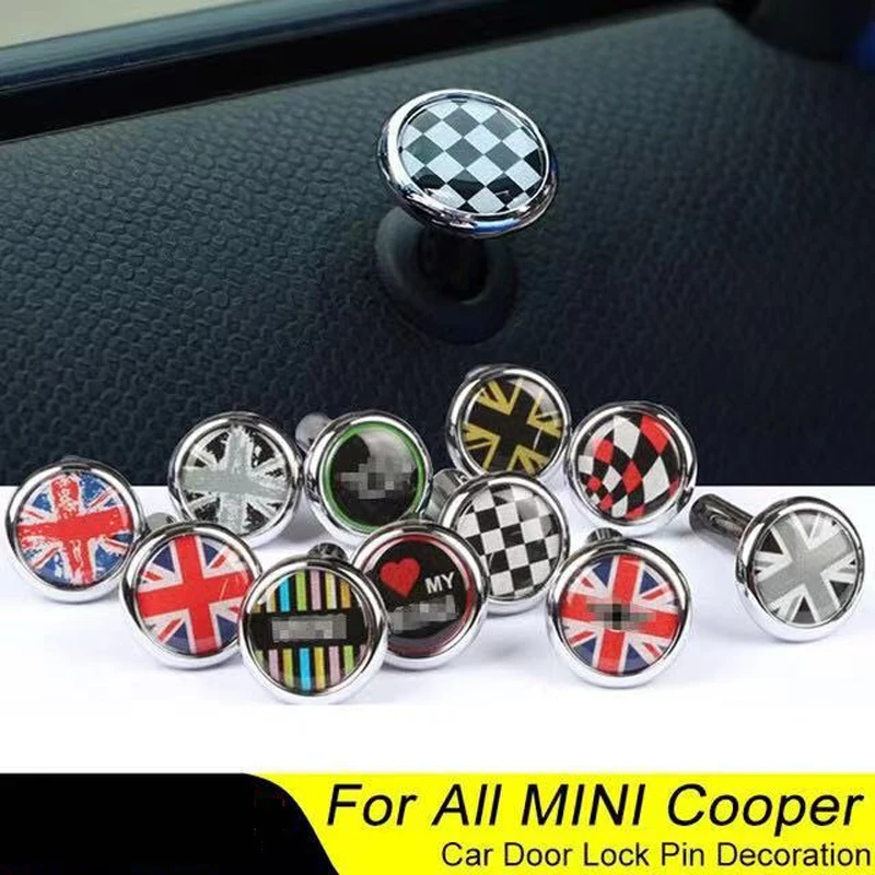 

2pcs Carbon Fiber Zinc Alloy Door Lock Pin for Mini Cooper S One JCW Clubman Countryman R55 R56 R57 R60 R61 F54 F55 F56 F57 F60