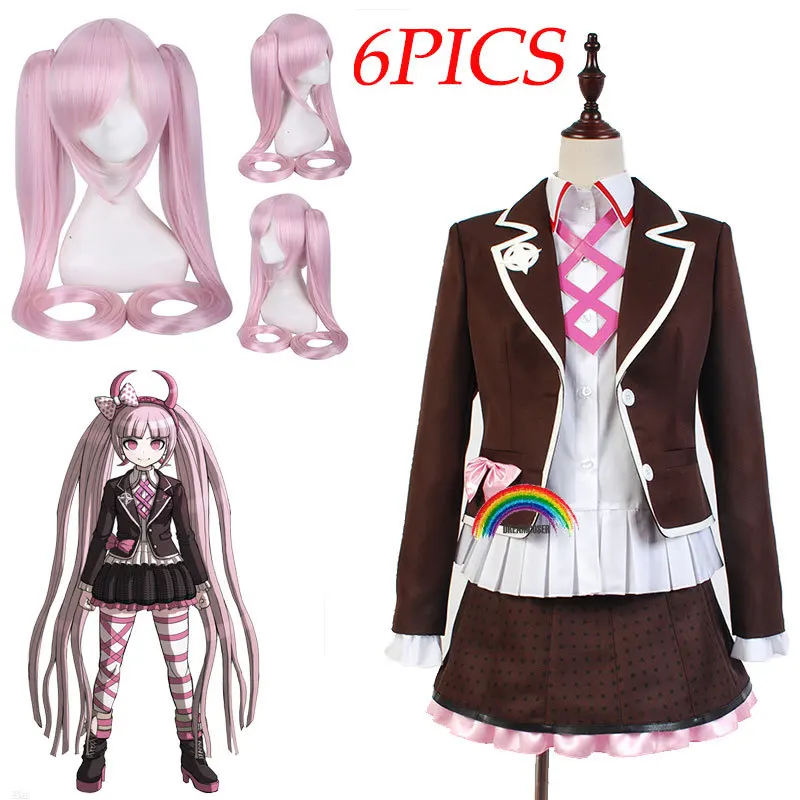 6 Pics Kotoko Utsugi Cosplay Zettai Zetsubo Shojo: Danganronpa Another Episode Kotoko Costume Full Set Uniform Cosplay Costume