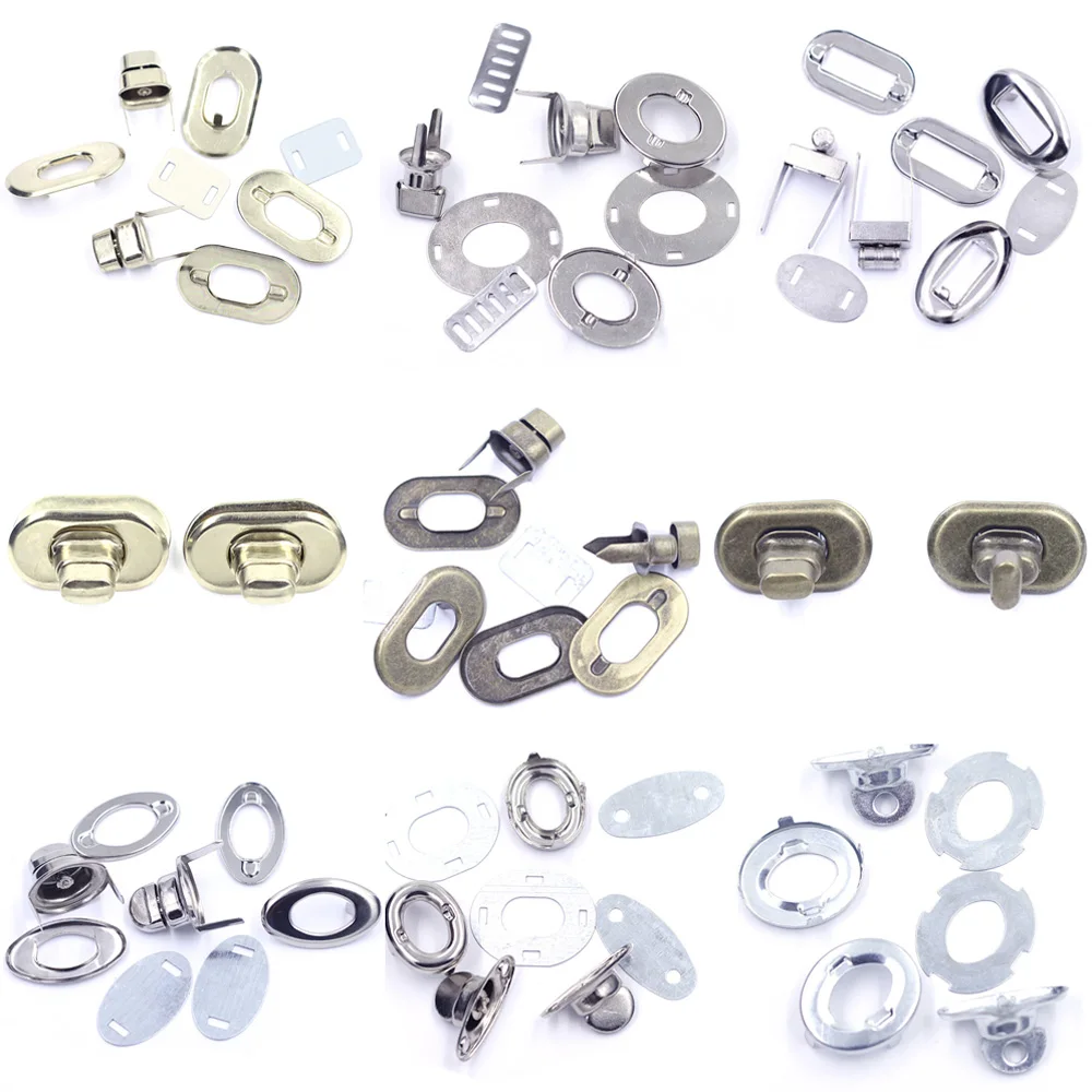 50Sets Turn Lock Twist Switch Clasp Locks Buckle For DIY Handbag Craft Bag Purse Hardware Shoulder Tool Bag Part