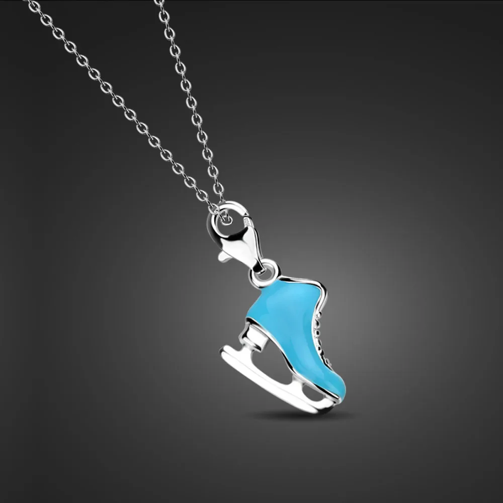 

Модное индивидуальное женское ожерелье из стерлингового серебра 925 пробы, креативный кулон для катания на коньках, колье, ювелирное изделие, подарок