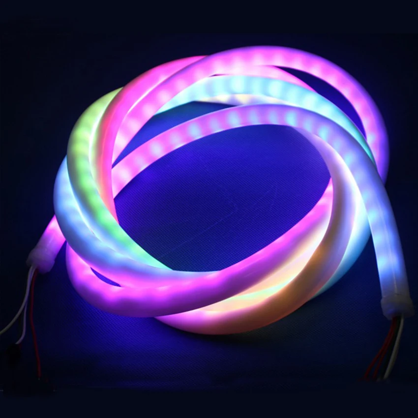 

addressable WS2811 WS2812B SK6812 WS2813 WS2815RGB led neon pixel rope light 30/60leds/m waterproof IP67 in milky tube DC5V-12V