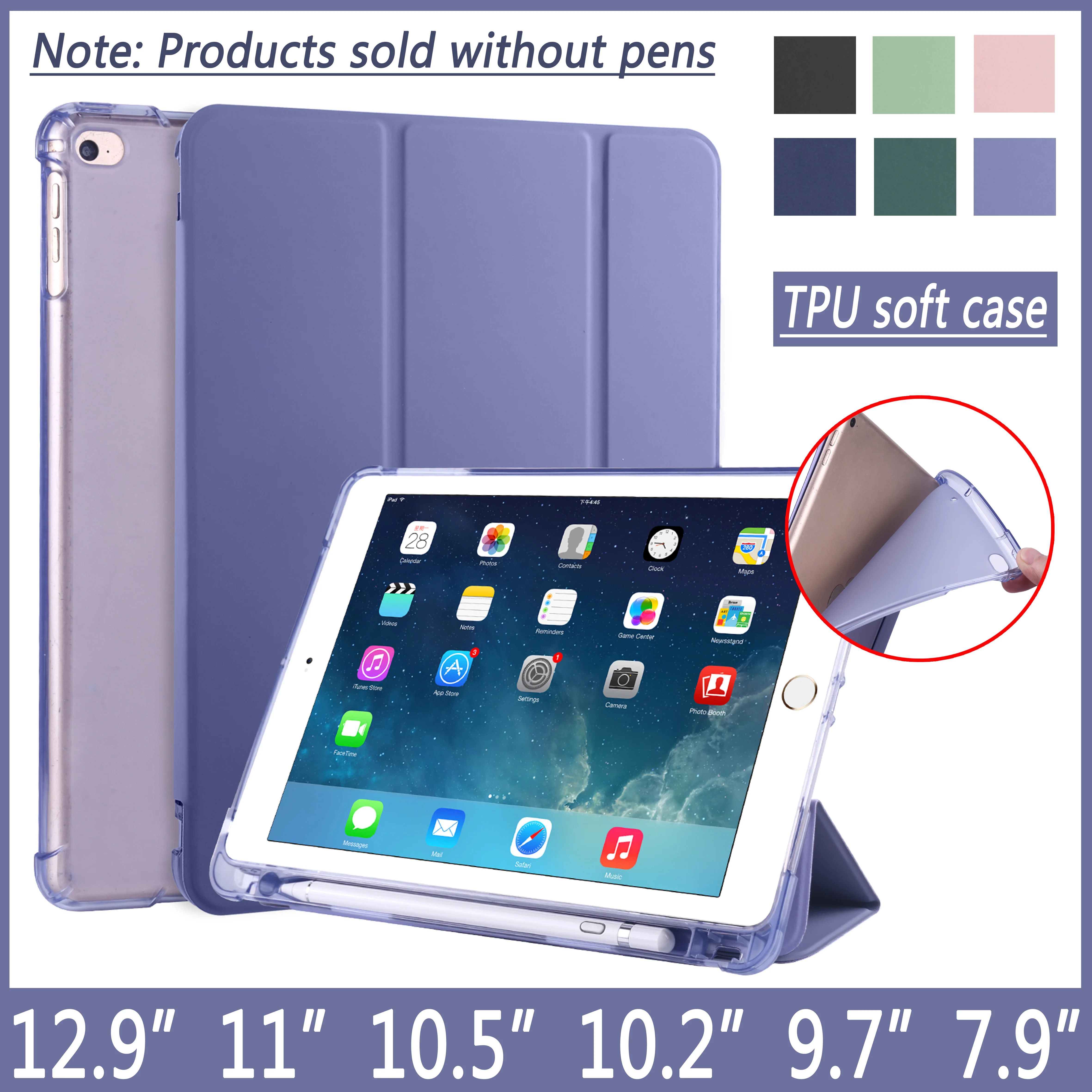 

Case for ipad air 3 2 Pro 10.5 11 12.9 2020 mini 4 5 with pencil holder cover 2017 9.7 inch 10.2 2019 6th 7th generation shell