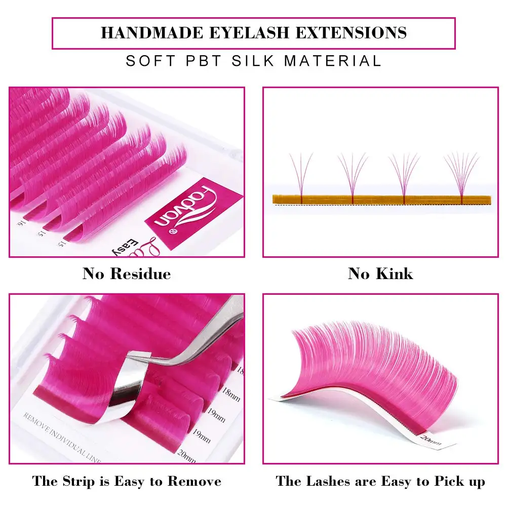 Pink Easy Fanning False Eyelash Extension for Lash Building Auto-blooming DIY 2D/3D/4D/6D... Voluming Lash Extension Supplies