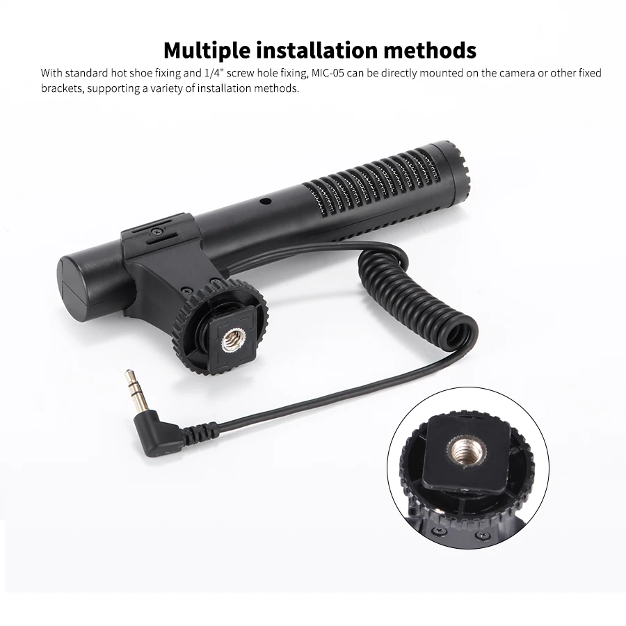 Microfone de gravação de câmera MAMEN SLR com plugue de 3,5 mm Microfone profissional para câmera DSLR DV Microfone de vídeo Vlog para celular
