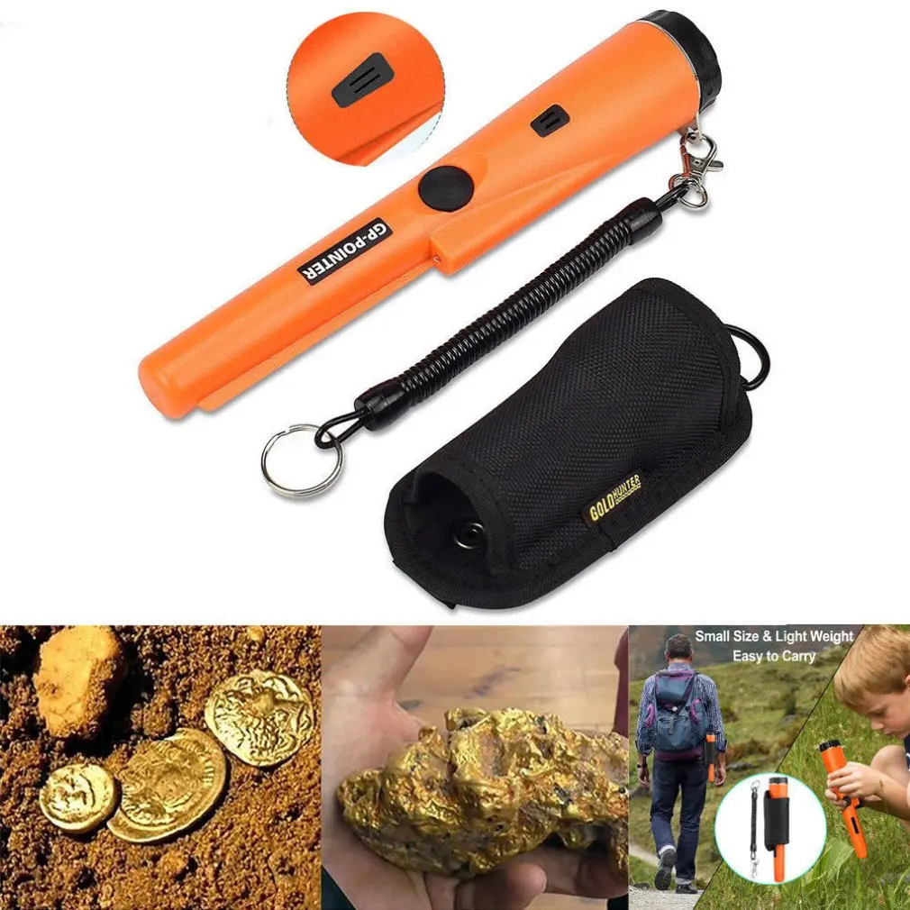 GP-Pointer Handheld Probe Metal Gold Detector Vibration Light Alarm Security Pin Pointer Instrument Tool without battery