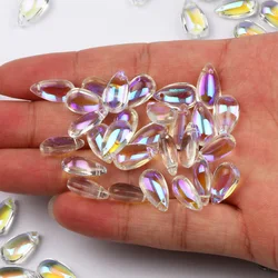 9mm 14mm Water Drop AB Czech Glass Beads Crystal Charms Beads For Jewelry Making Diy Bracelet Necklace Earrings Accessories