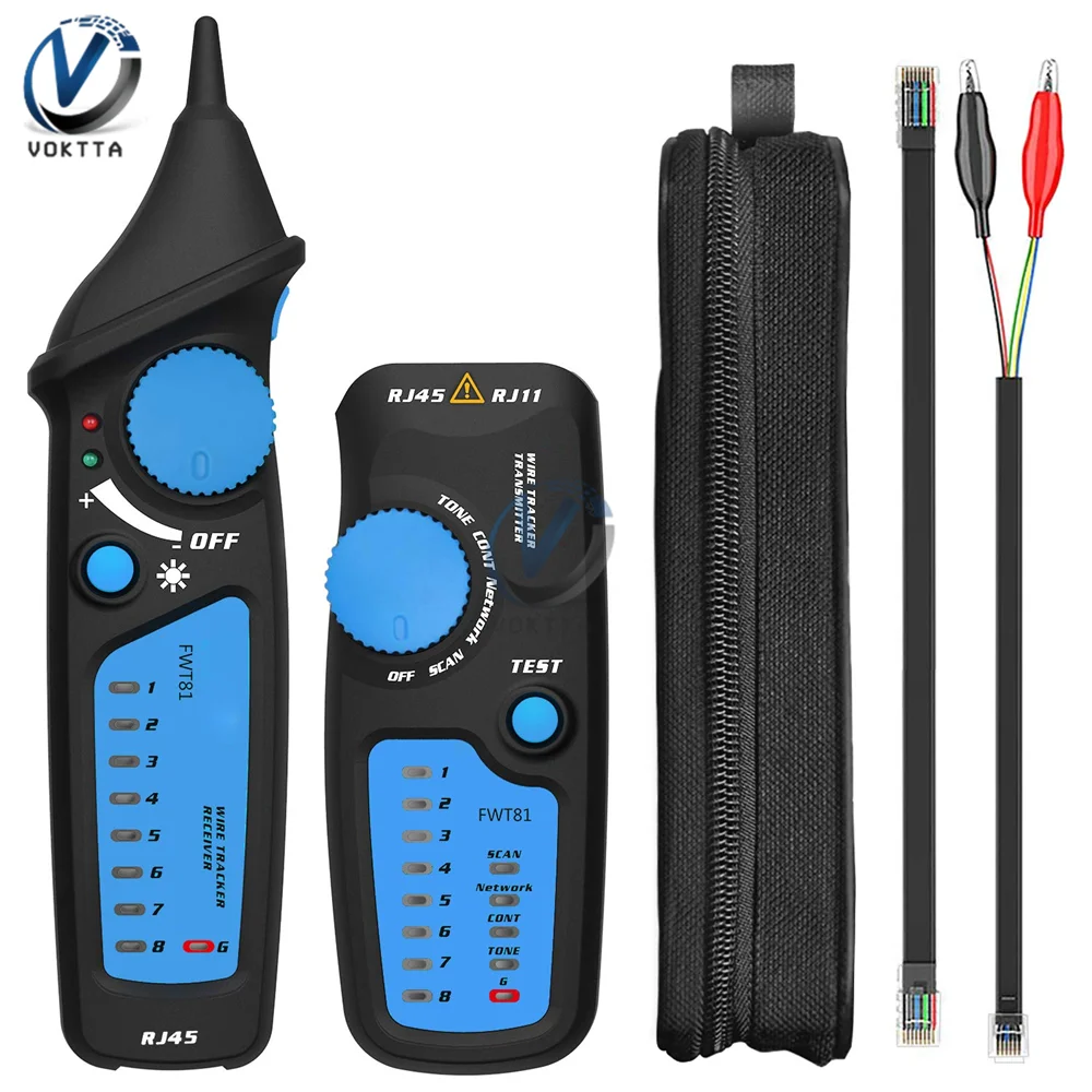 FWT81 Network Cable Tester RJ45 RJ11 Wire Tracker Telephone Line Tester LAN Network Cable Collation Electric Line Finder Tester