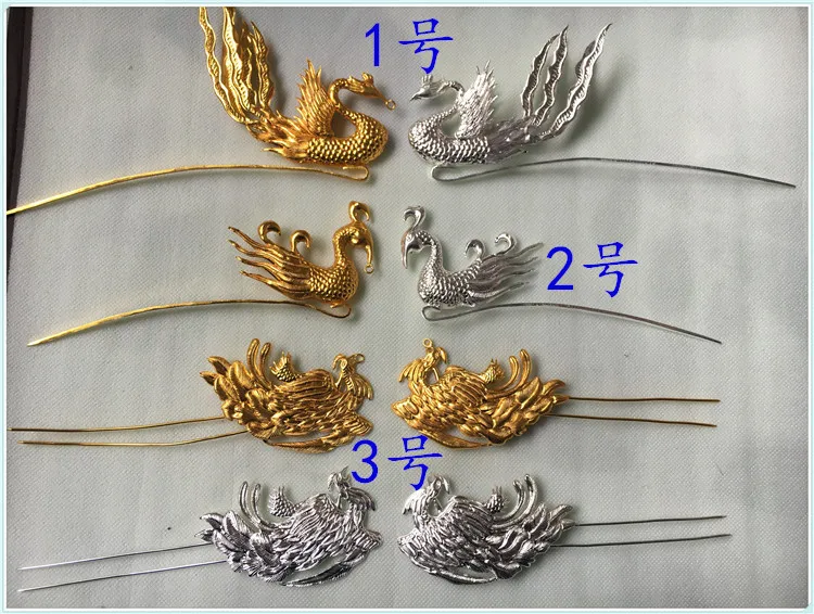 

3 Designs Gold or Silver Plating Phoenix Hair Tiara Traditional Seal Cutting Artwork Miao Silver Handmade Hanfu Hair Accessory