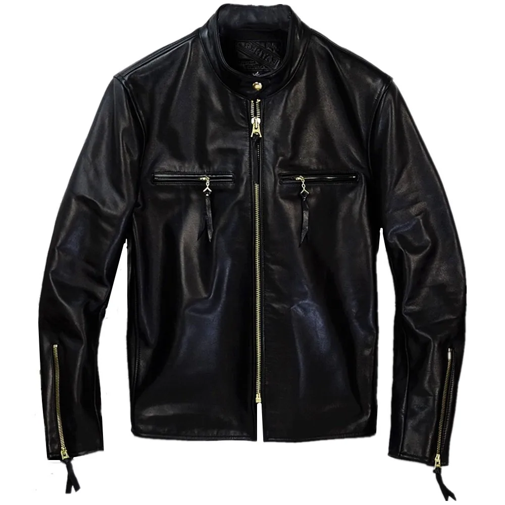 2020 Black Men American Style J100 Biker's Jacket Plus Size 4XL Genuine Cowhide Autumn Slim Fit Motorcycle Leather Coat