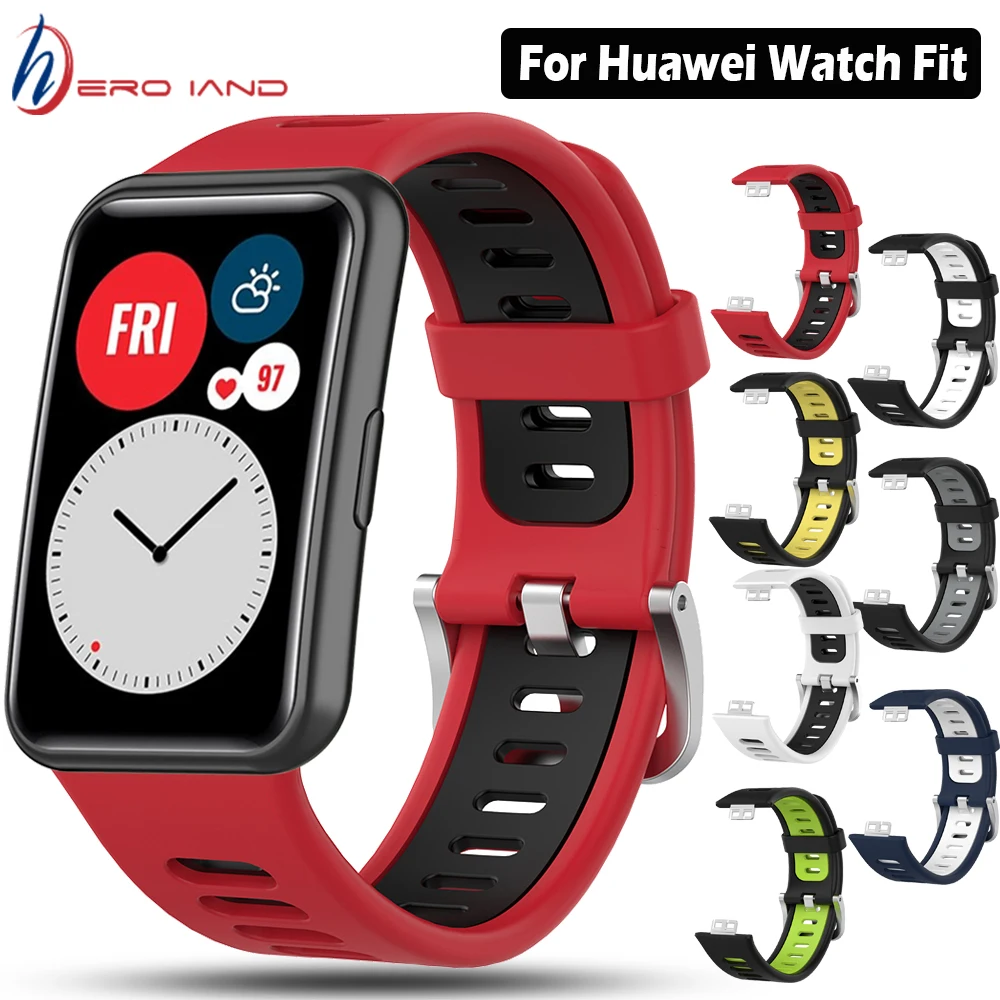 

Ремешок силиконовый для HUAWEI WATCH FIT, сменный спортивный мягкий браслет для мужчин и женщин