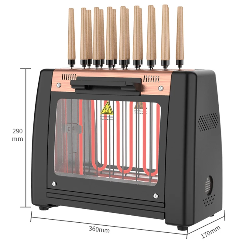 الشواء ماكينة شواء فرن كهربائي دخاني المنزلية التلقائي الروتاري ماكينة شواء سيخ فرن