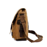 2025 Fashion Vintage Leather Canvas Women's Men's Messenger Bag Cotton Canvas Crossbody Bag Men Shoulder Bag Sling Casual Bag 3