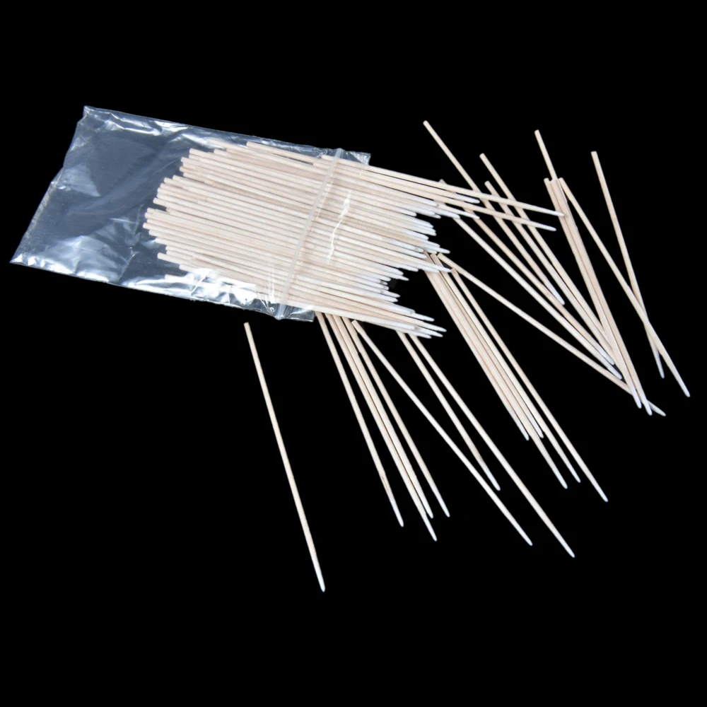 100/300Pcs Wood Cotton Swab Manicure Clean Sticks Buds Tip Wood Cotton Head Swab Manicure Detail Corrector Nail Tools