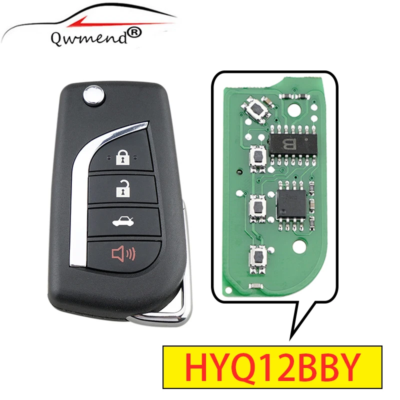 

QWMEND 4BUT Car Remote Key for Toyota 4Runner 2010-2019 for Toyota Camry 2006-2010 Flip Car Key 314Mhz G or 4D67 Chip HYQ12BBY