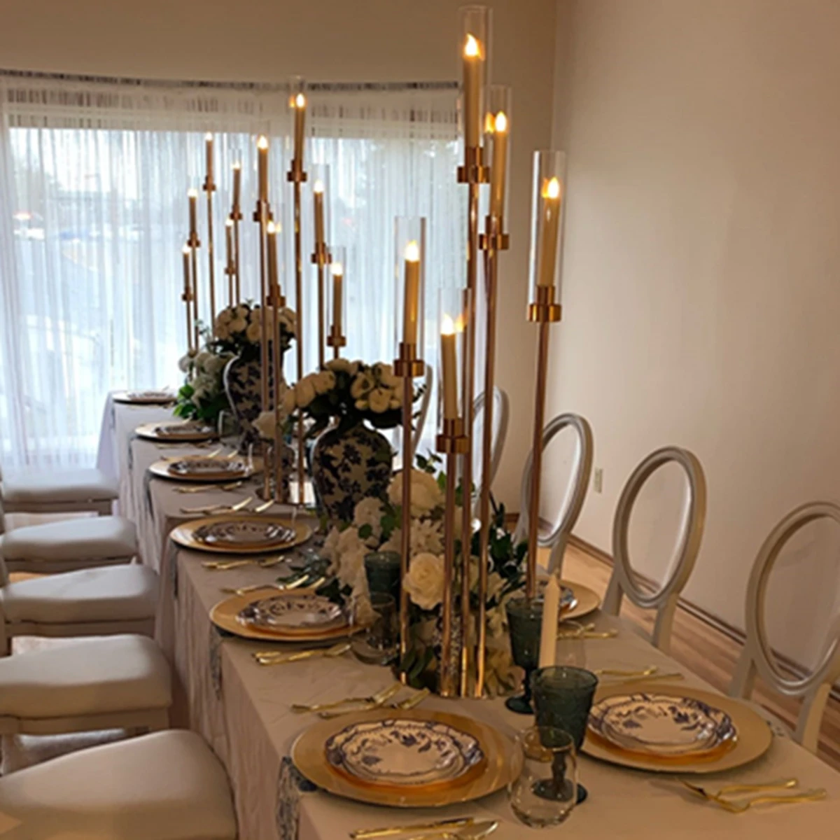 High Quality Matte Gold Wedding plinth Stand Pillars Set Pedestal for Wedding Decorations Holder Candelabrum Party Home Decor