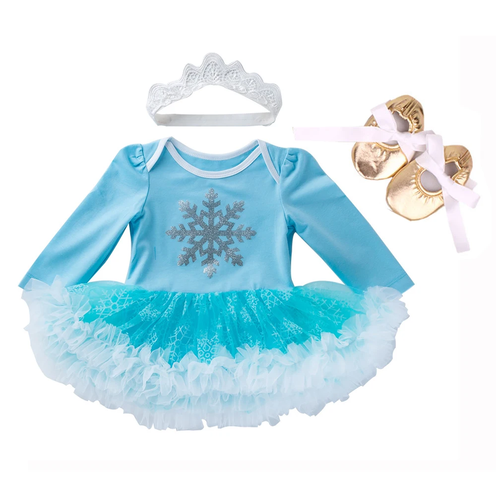 Infant Baby Girls Dress Newborn Romper Set infantil Anna Elsa Clothing Sets Girls Tutu Kids Wear Birthday Cosplay Party Dress Up