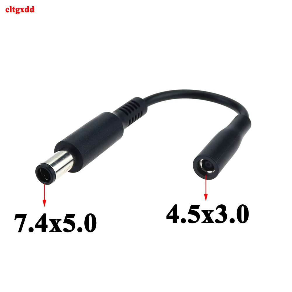 1pcs DC Load Converter Power Adapter Cable 7.4x5.0 to 4.5x 3.0 MM Female Elbow For Dell Laptop