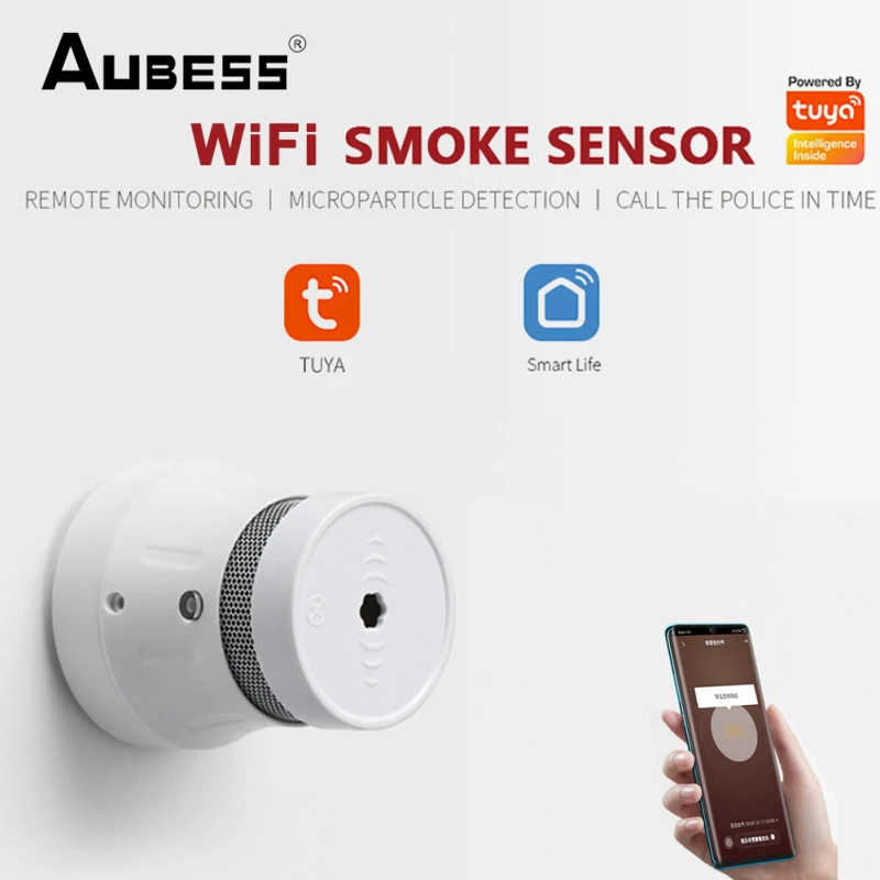

Tuya Zigbee Smart Smoke Detector Sensor Security Alarm Protection System Smoke Alarm Fire Via Smart Life/tuya App Remote Control