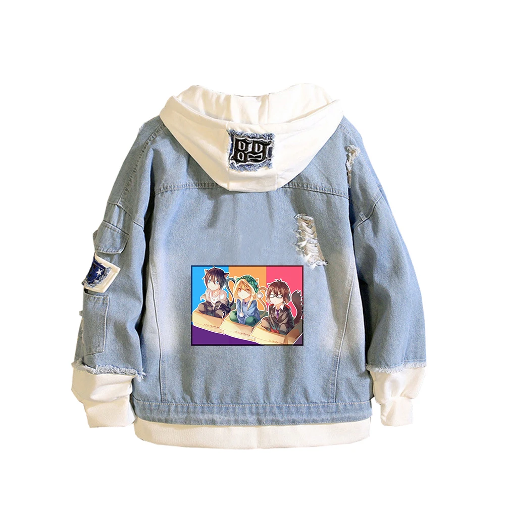 

Noragami ARAGOTO Print Women Demin Jacket YATO Jeans Hoodies Boys Hooded Sweatshirt Anime Streetwear Harajuku Couple Coats