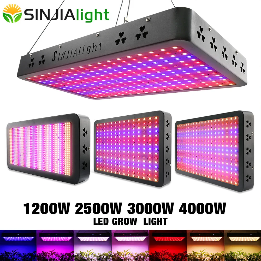 

SINJIAlight 1200W 2500W 3000W 4000W LED Grow Light Full Spectrum Growing Lamp Timing Color Change for Indoor Plants Grow Tent