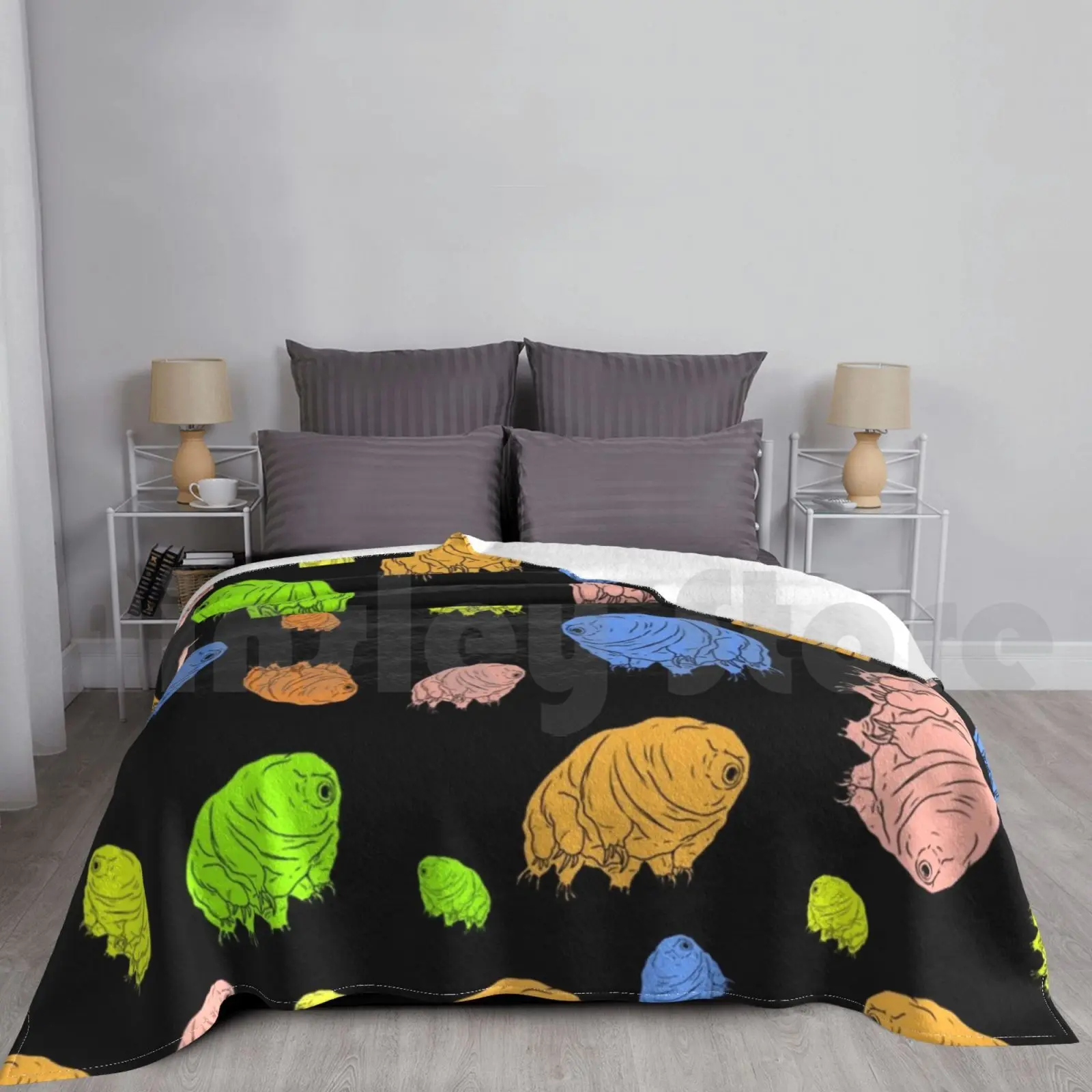 Tardigrade Pattern For Microbiology Student Blanket Fashion Custom Tardigrade Pattern Water Bear Tardigrade