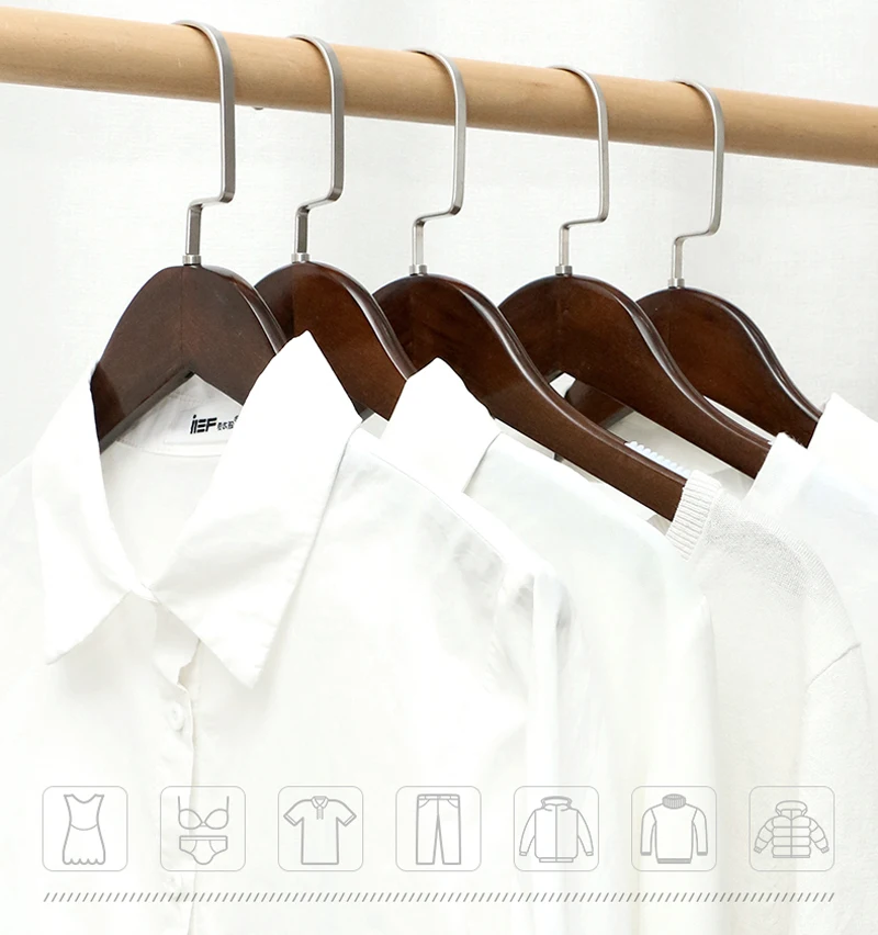 10pcs/lot Solid Wood Coat Hangers with Anti-skid Grooves Nonslip Strips Antique Wooden Clothes Hanger（30pcs or more can logo)