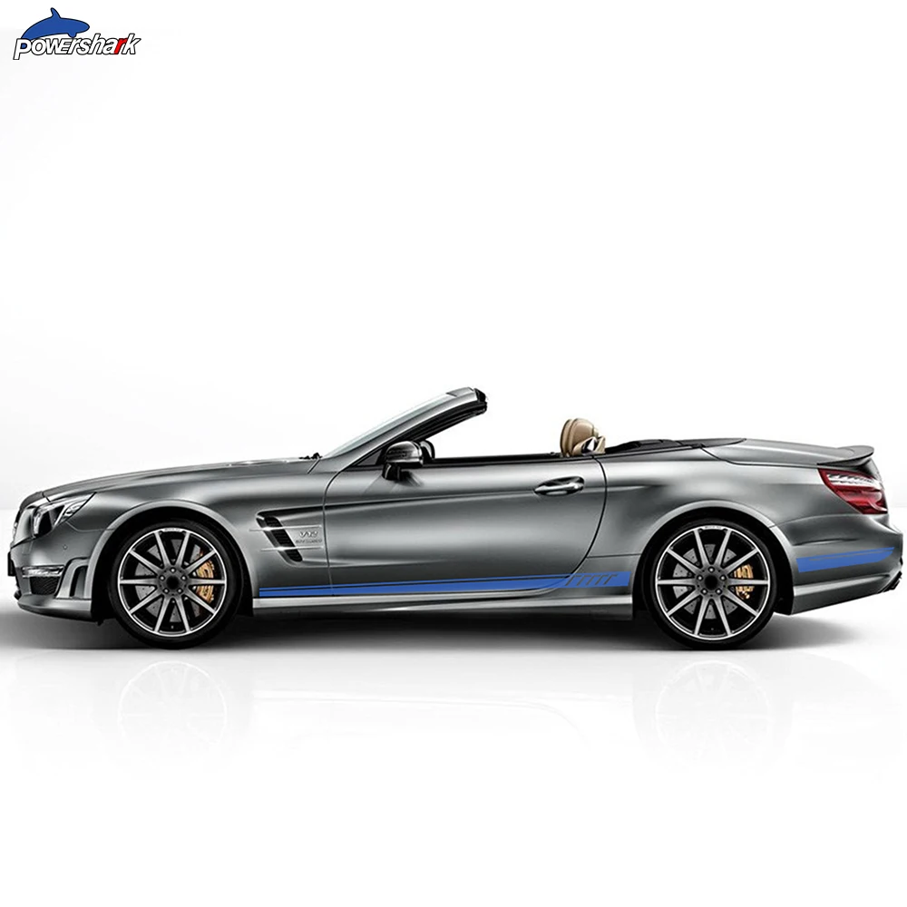 2 Pcs Edition AMG Car Door Side Stripes Skirt Sticker Vinyl Decal For Mercedes Benz SL Class R230 R231 SL500 SL350 Accessories