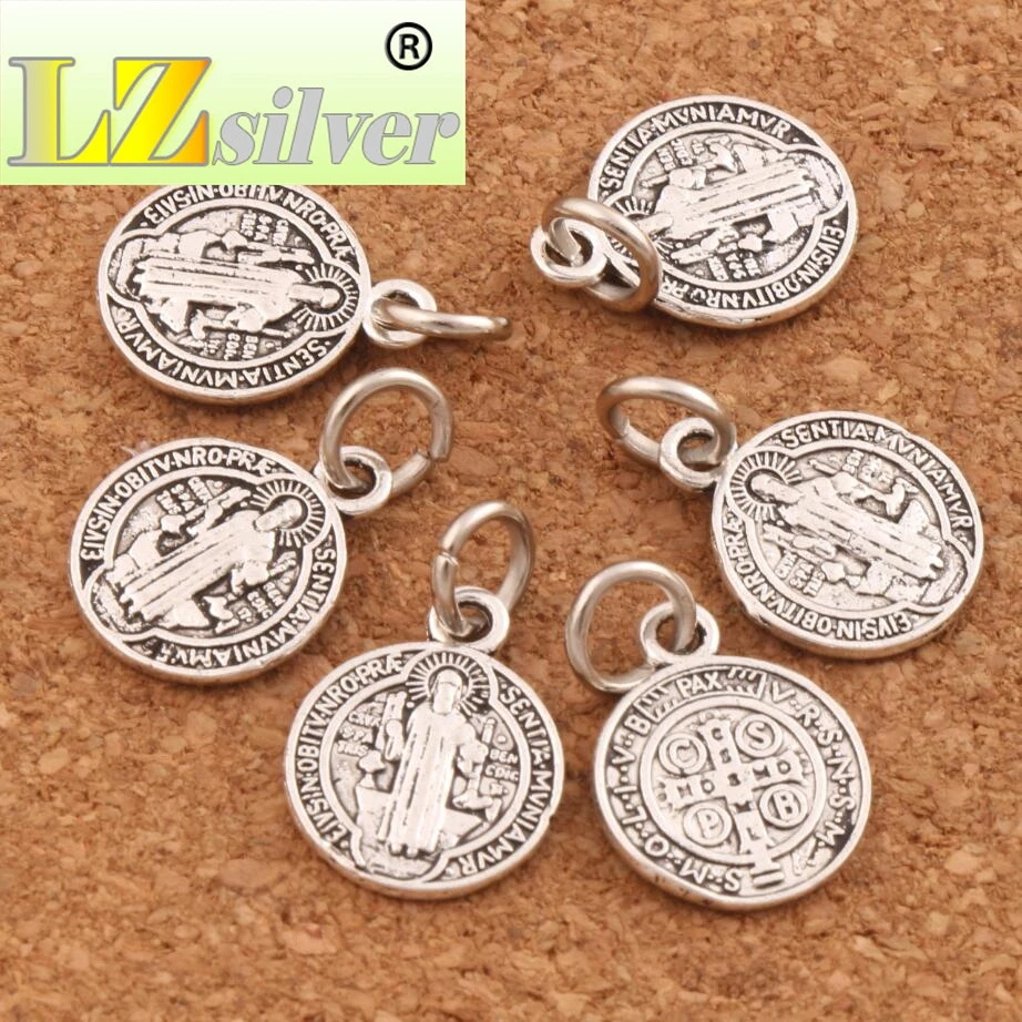 14.7x11.7mm Saint Benedict Medal Cross Spacer Charm Beads 50Pcs Zinc Alloy Pendants Handmade Jewelry DIY T1691