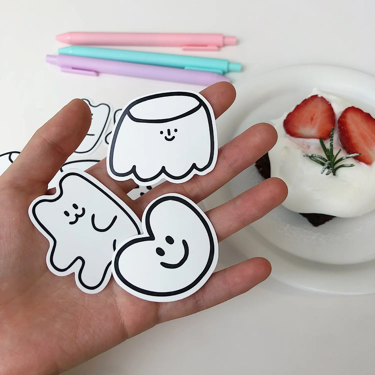 Ins Cartoon Pudding Love Little Bear Decorative stickers kawaii Concise Decoration Small Pattern Hand Account Book Seal Sticker