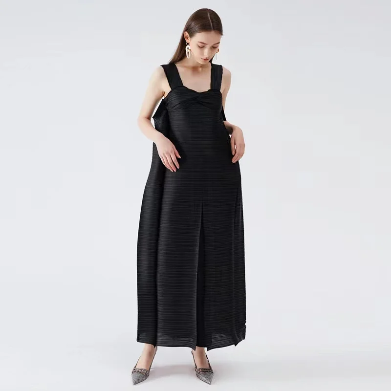 2024 Spring New Skirt Loose Casual Miyake Pleated Niche Dress Large Size Medium Long Pleated Skirt Spring