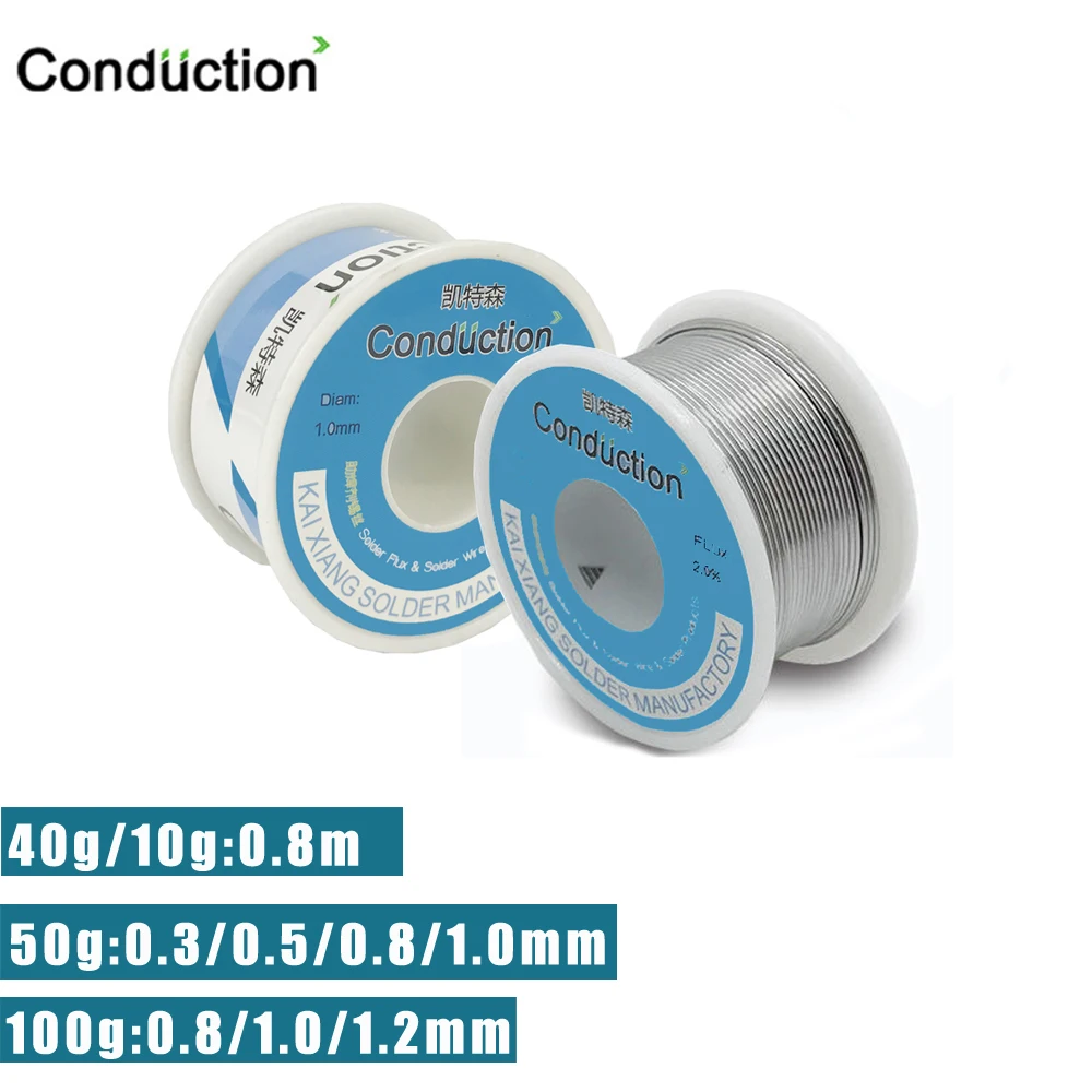 

50g/100g Welding Solder Wire High Purity Low Fusion Spot 0.3/0.5/0.8/1/1.2mm Rosin Soldering Wire Roll No-clean Tin BGA Welding