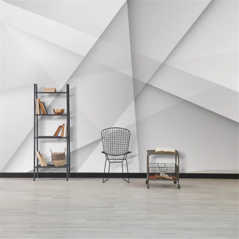

Custom Mural Wallpaper 3D Solid Gray Minimalist Geometry Background Wall Painting