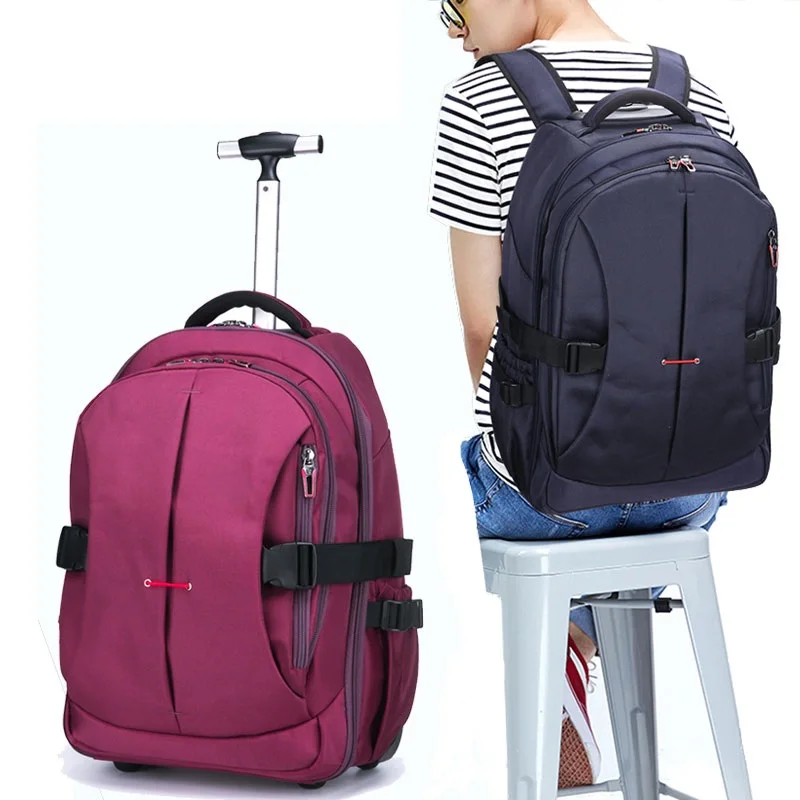 LeTrend Trolley Backpack Shoulder Bag Student Trolley Bag Luggage 20 inch Boarding Travel Bag Best For Gift