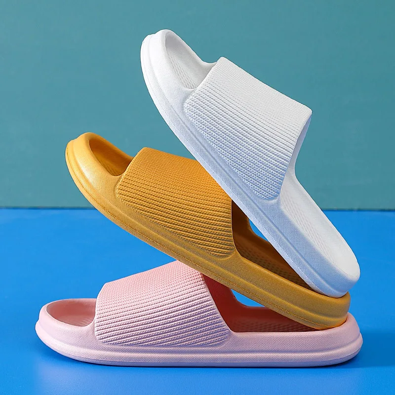 WDZKN zapatillas concisas de moda para mujer, chanclas planas ligeras de EVA para el Hogar, baño, masaje cómodo, toboganes de Interior para mujer