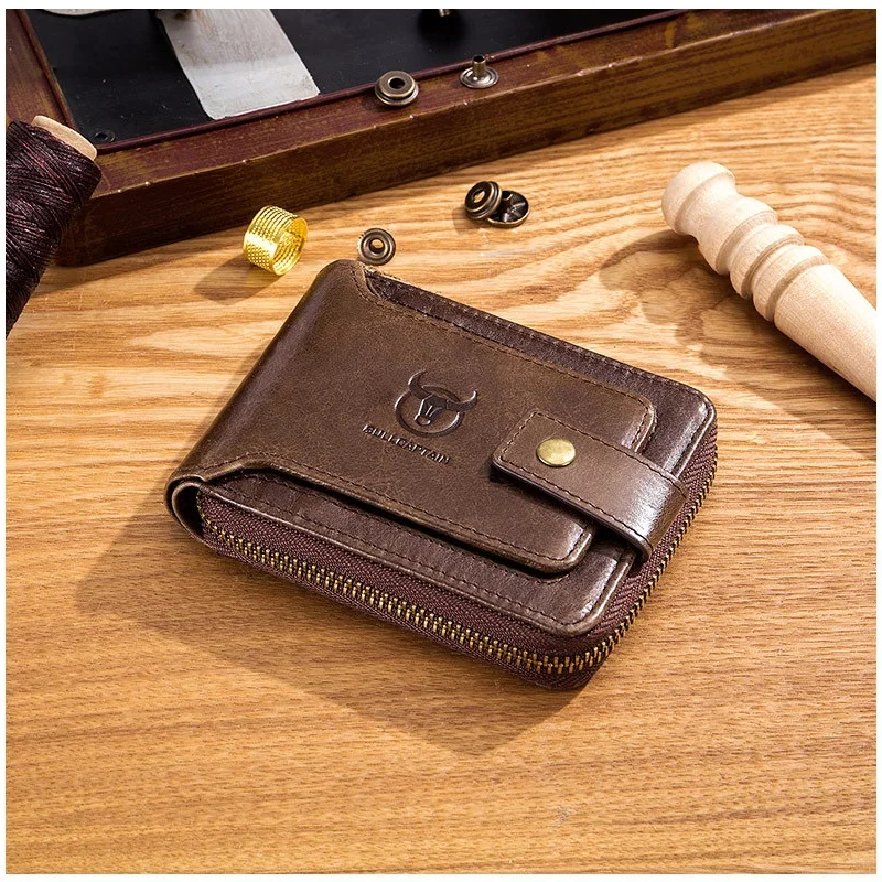 Men's Wallet short Coin Purse Soft Vintage Women Purses Large Clutch Fashion Genuine Leather Zipper wallet Card Holder carteira