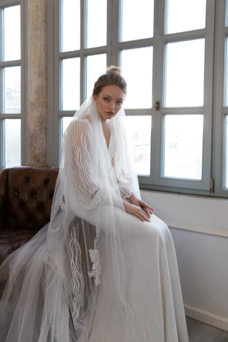 Vestidos de novia de sirena, manga larga con cuello en V, apliques de encaje, hechos a medida vestidos de novia, tren de barrido, vestido de boda de playa, 2020