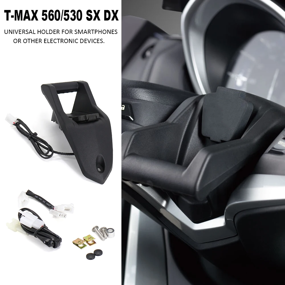 

Motorcycle Phone GPS Navigation Bracket Wireless USB Charging Port Holder Mount FOR YAMAHA TMAX T MAX T-MAX 530 DX SX T-max 560